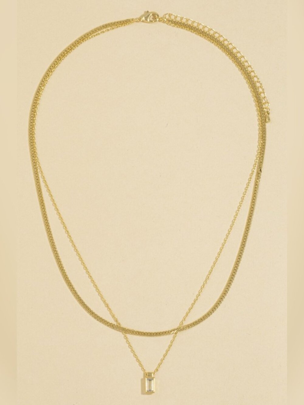 COMING SOON ASH GOLD LAYERED RHINESTONE NECKLACE